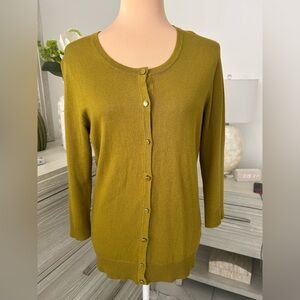 New York & Company Mustard Button-Up Cardigan